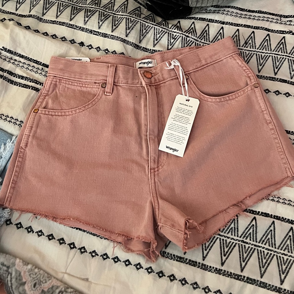 Pink wrangler jean shorts brand new never worn
